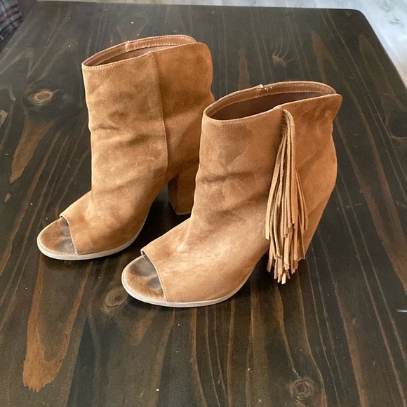 DV by Dolce Vita Peep Toe Fringe Booties - Picture 2 of 8